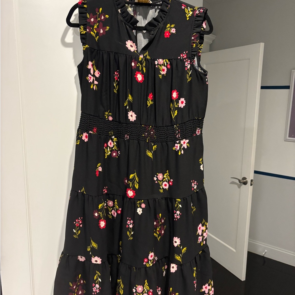Kate Spade Black Dress with Floral Accents